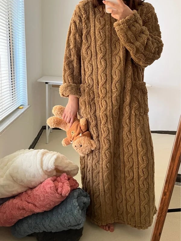 Coral Fleece Winter Long Nightdress