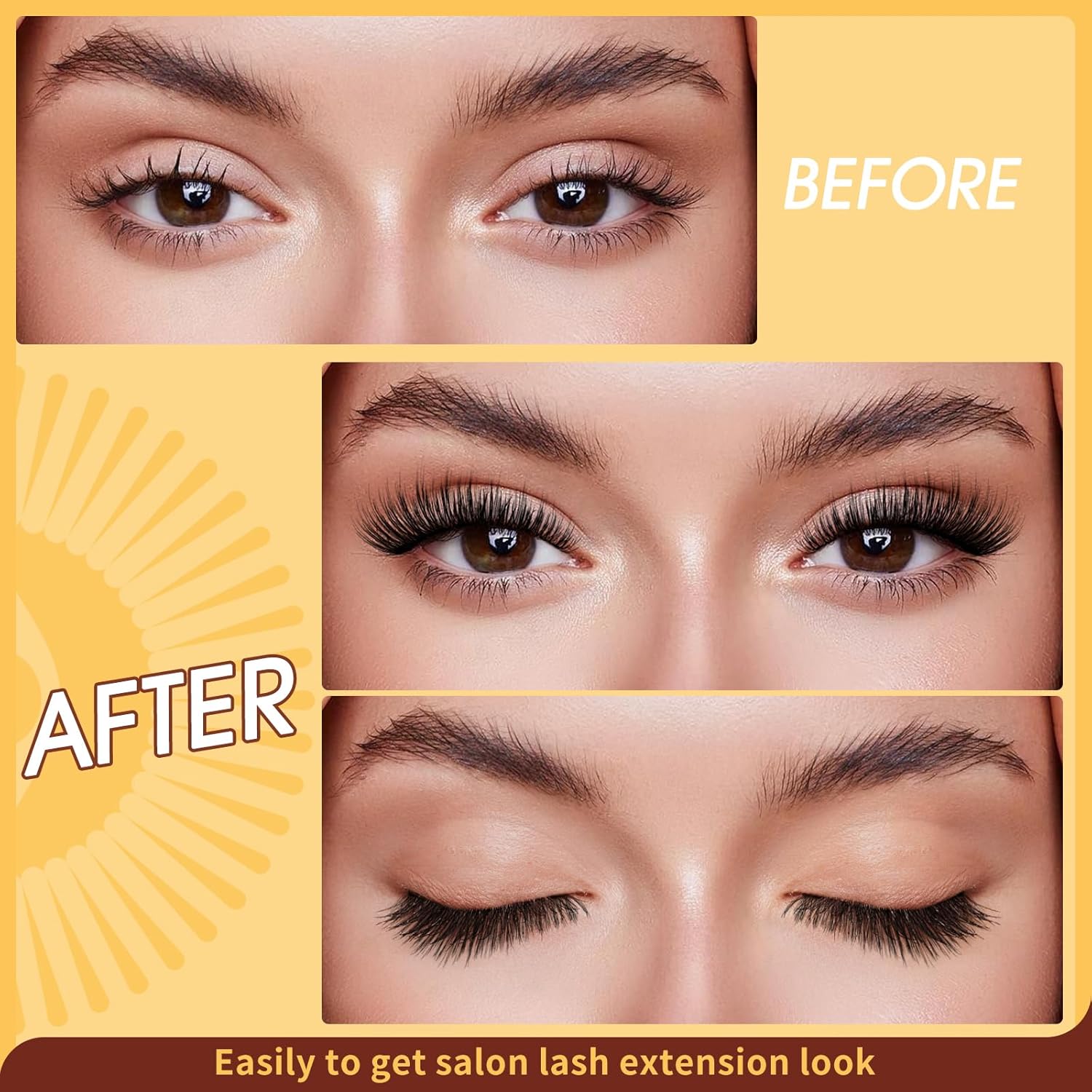 Reusable Magnetic Eyelashes with Applicator