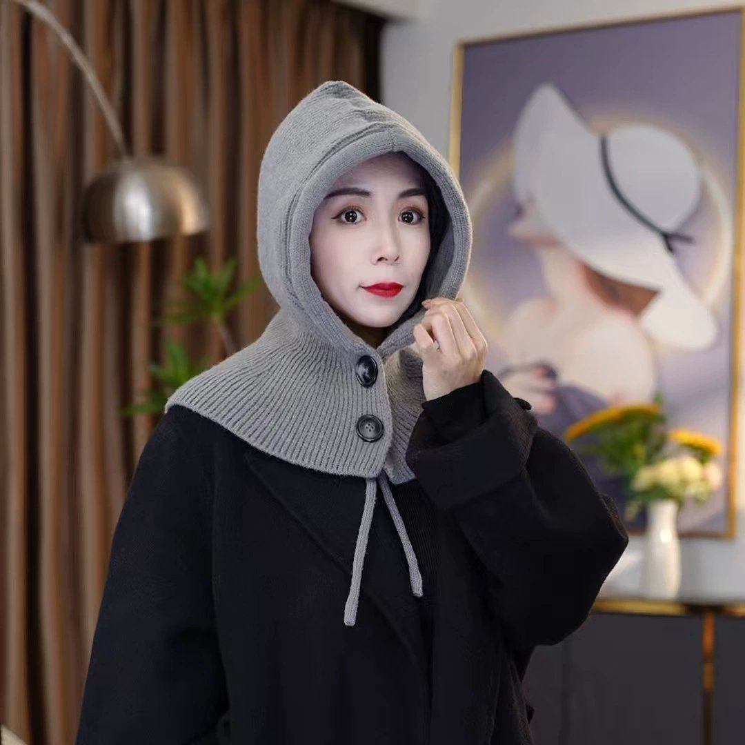 Knitted Hooded Shawl