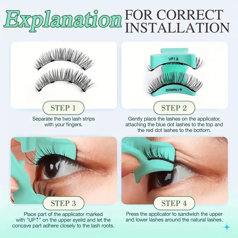 Reusable Magnetic Eyelashes with Applicator