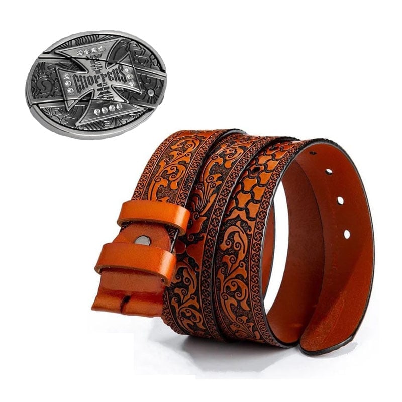 Fashion Punk Men's Genuine Leather Belt With Knife