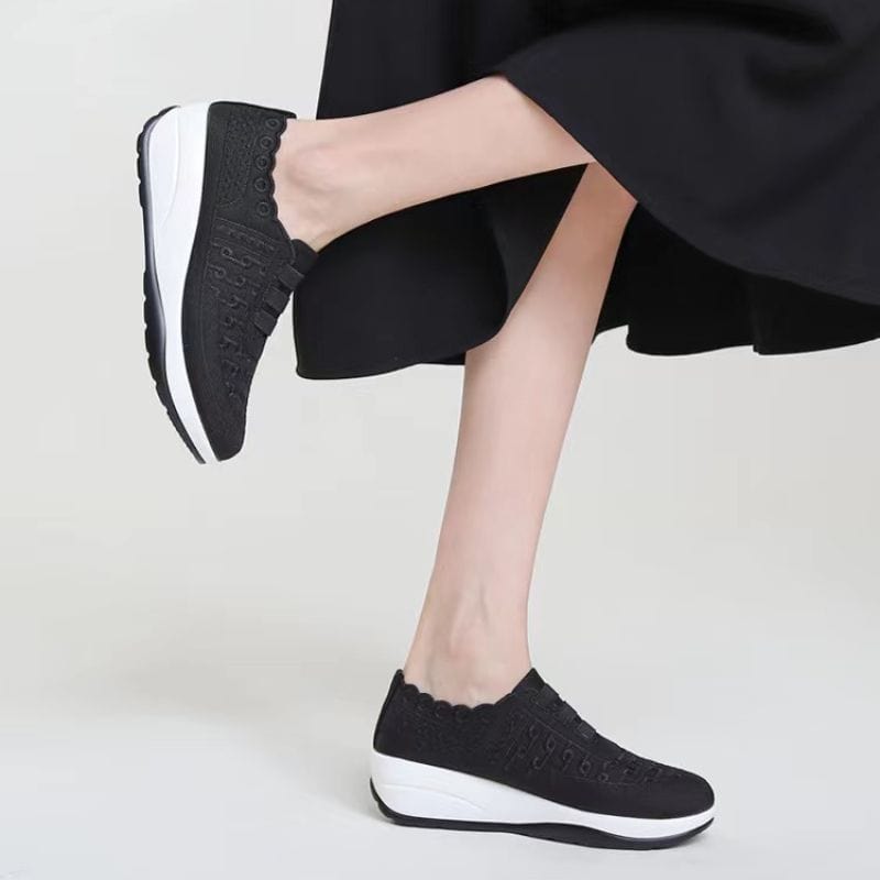 Women Orthopedic Shoes Comfy Elastic Mesh Round Toe Slip On