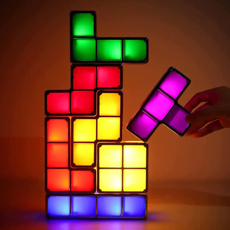 ✅Stackable Night Light DIY Puzzle Novelty LED 7 Colors 3D Tangram Light🔥