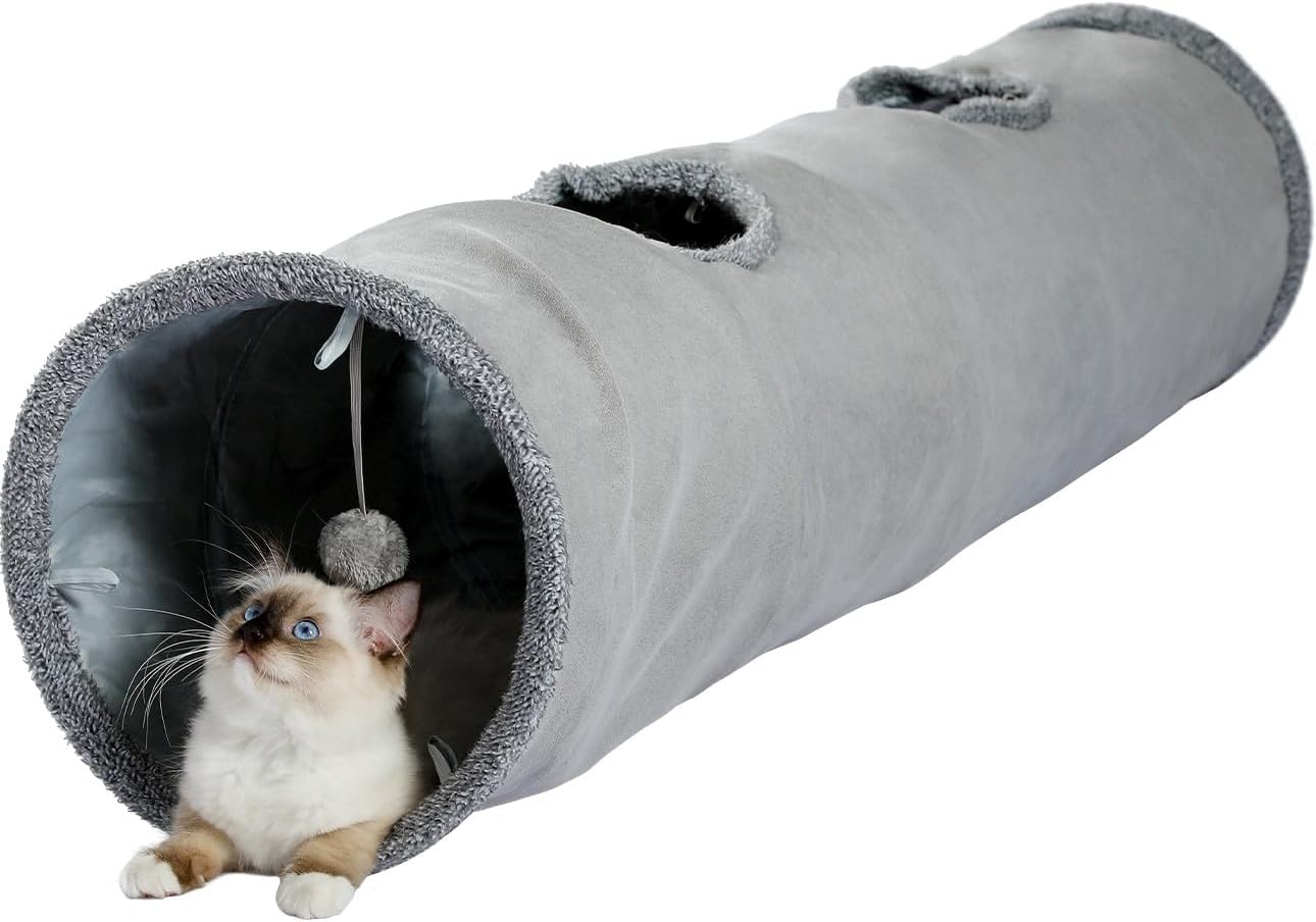 Road Cat Tunnel Foldable S Shape Cat Play Tube Diameter 11.8 Inch