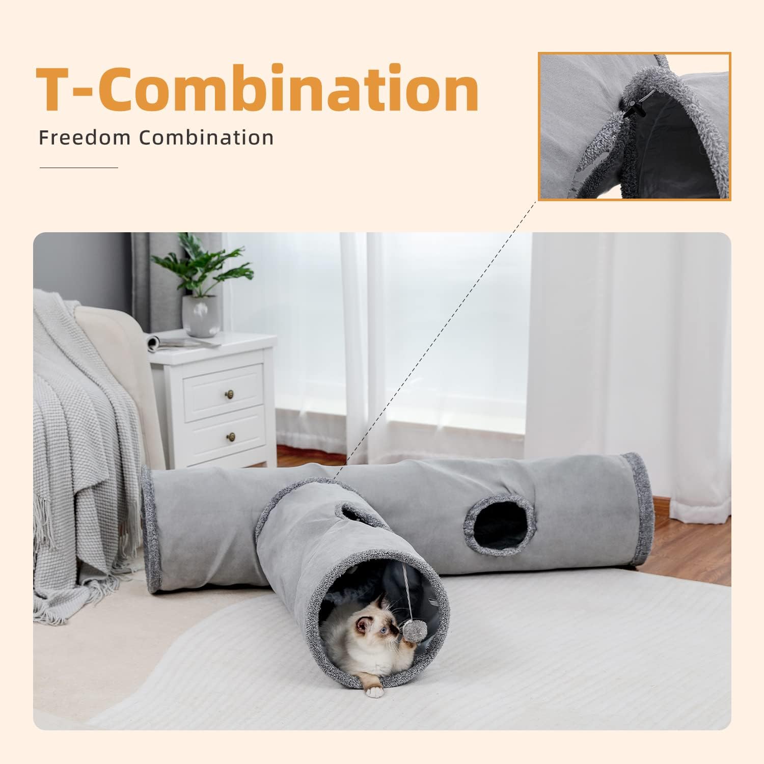 Road Cat Tunnel Foldable S Shape Cat Play Tube Diameter 11.8 Inch