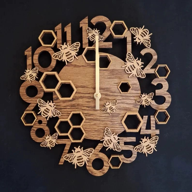 Vintage Sewing Machine Wooden Wall Clock