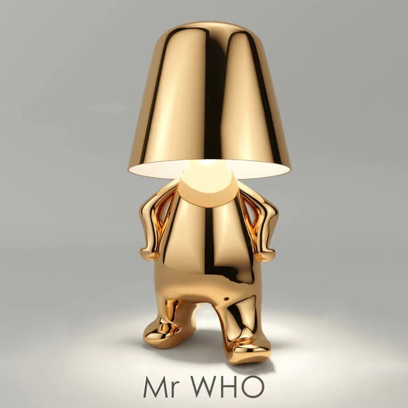 Metallic Chrome Figurine Table Lamp
