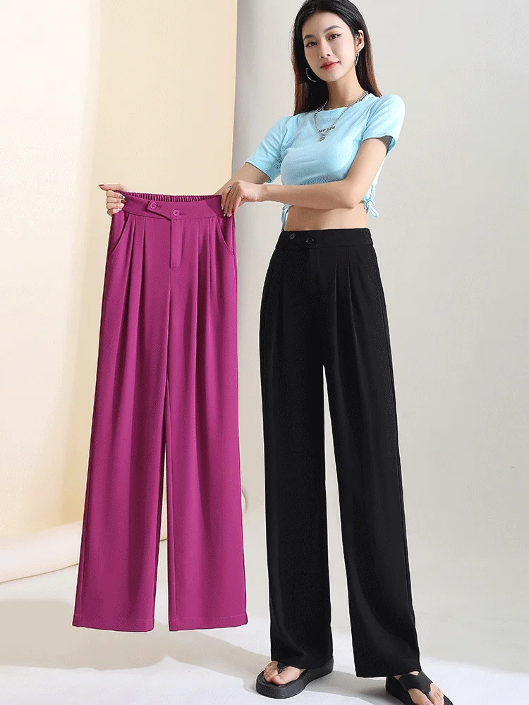 Figure-flattering versatile high-waisted wide leg trousers(Buy 2 pieces for free shipping)