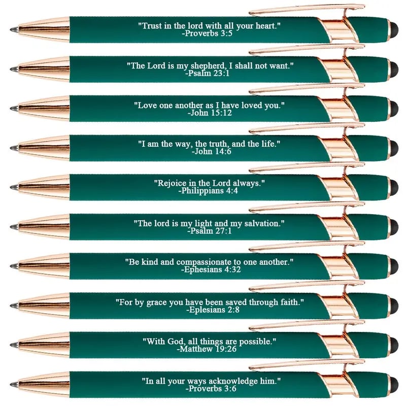 🙌Find Daily Strength: Premium Comfort Bible Verse Pens – 10pcs (Gift Set)