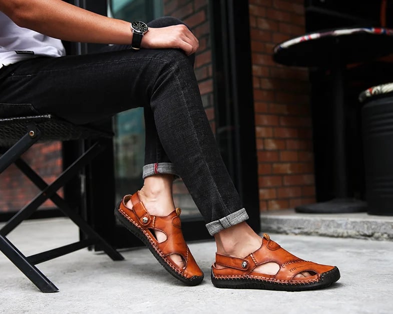 👟Hot Sale 49% OFF -Large Size Soft Leather Men's Breathable Outdoor Sandals