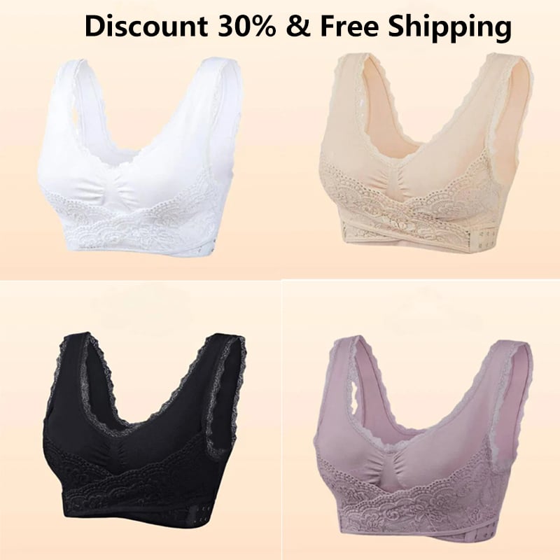 🌲Christmas Sale🔥Comfy Corset Bra Front Cross Side Buckle Lace Bras