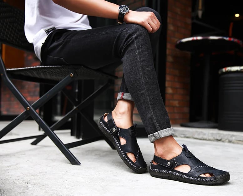 👟Hot Sale 49% OFF -Large Size Soft Leather Men's Breathable Outdoor Sandals