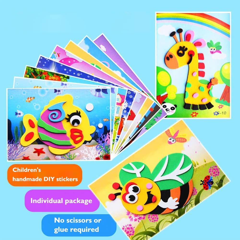 3D EVA Foam Stickers Set🎨DIY Cartoon Painting Stickers👣