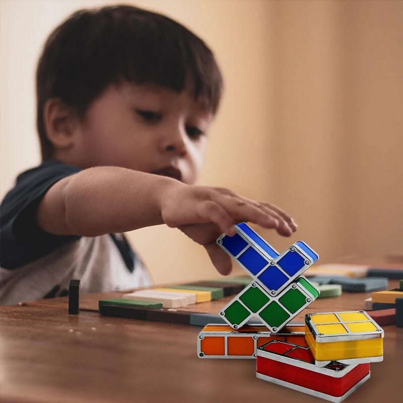 ✅Stackable Night Light DIY Puzzle Novelty LED 7 Colors 3D Tangram Light🔥