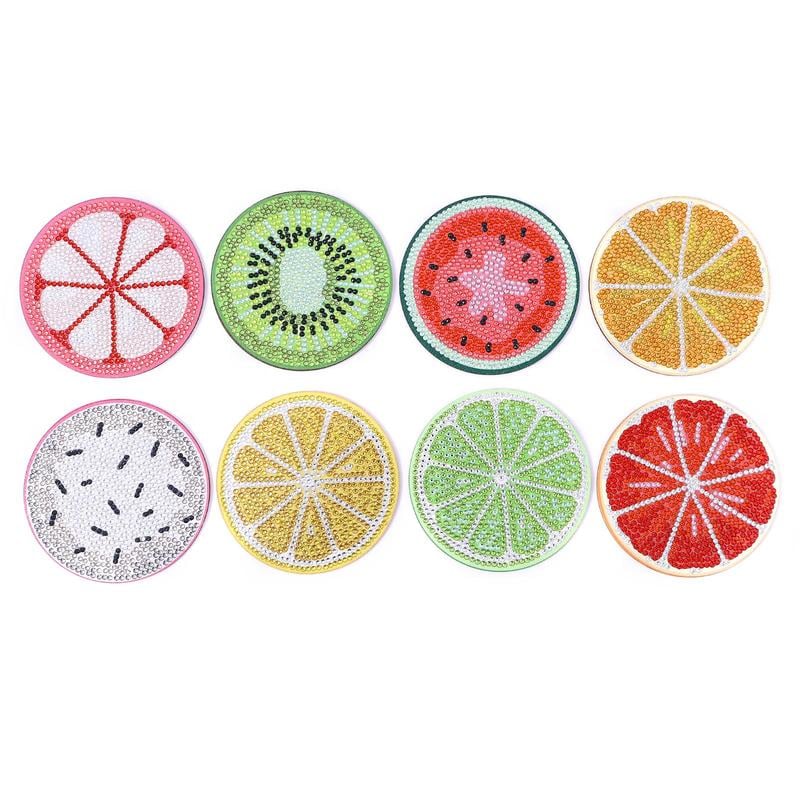 💥LAST DAY SALE 49% OFF-Artificial Diamond Art Coaster, 8 Counts/set