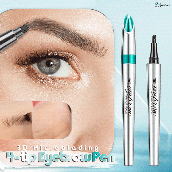 Eyebrow Pen Microblading Waterproof 3D Tattoo Pencil with 4 Fork Tip