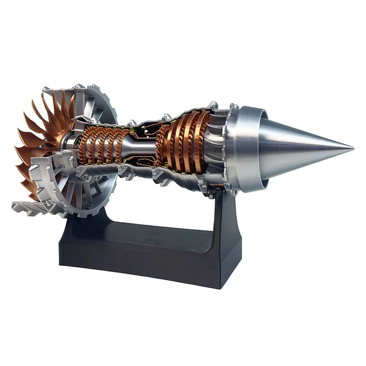 1/25 Simulation Aircraft Turbojet Engine Rotatable Model