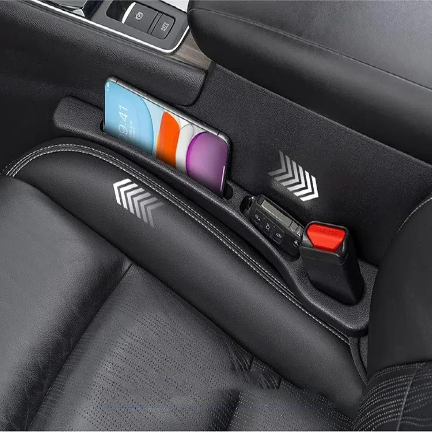 Dual-Slot Car Seat Gap Organizer 🚗 — No More Lost Items 😱, All Within Reach ✋