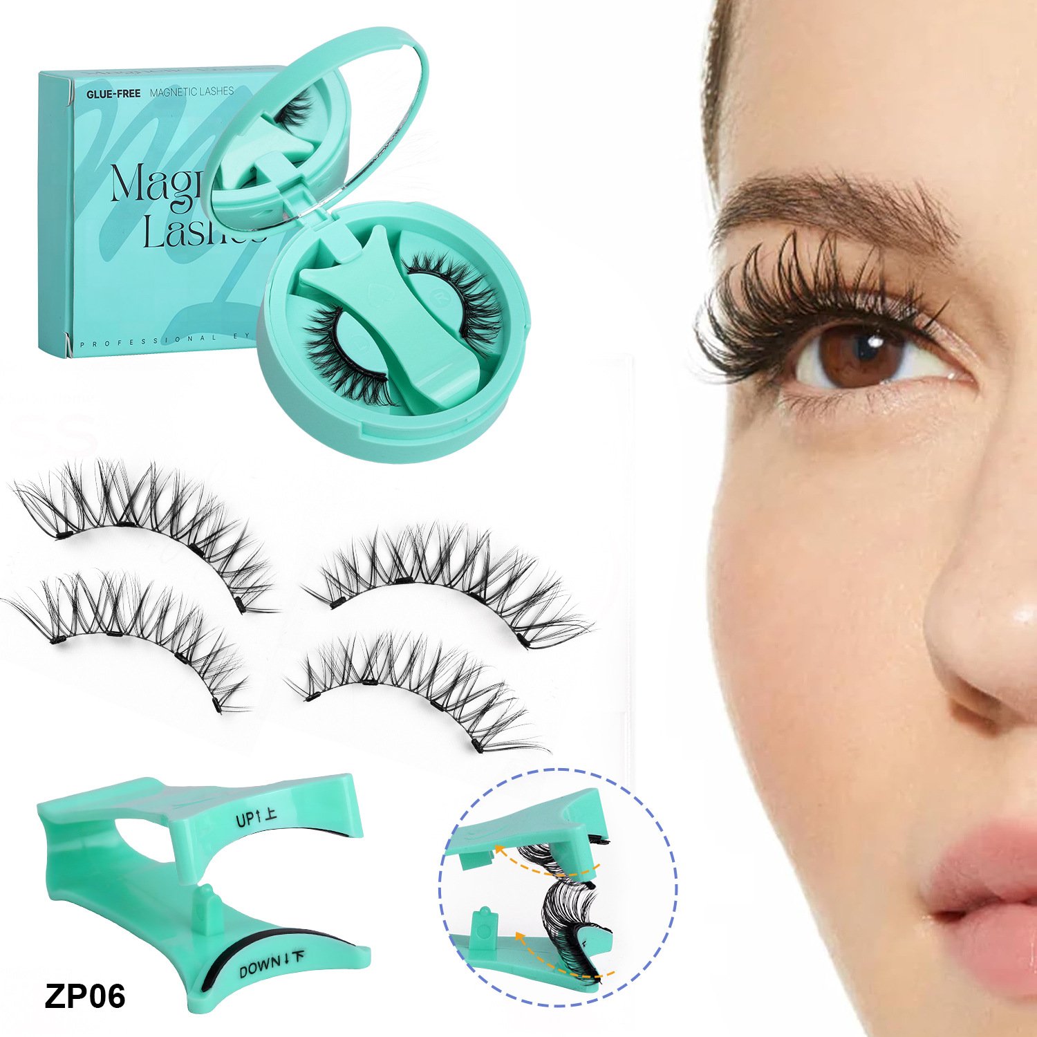 Reusable Magnetic Eyelashes with Applicator