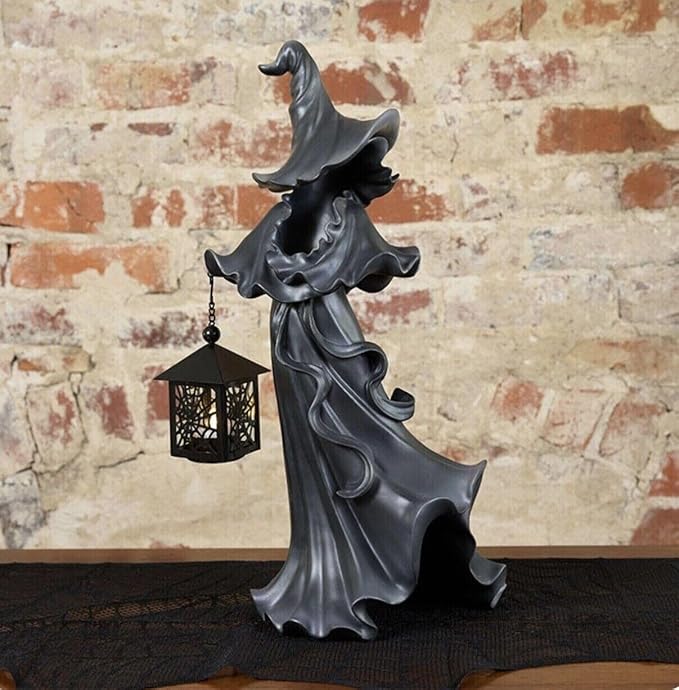 🧙‍♀️💫Hand-Painted Enchanting Witch Statue: The Guardian of Your Home (✨Same as in the video)