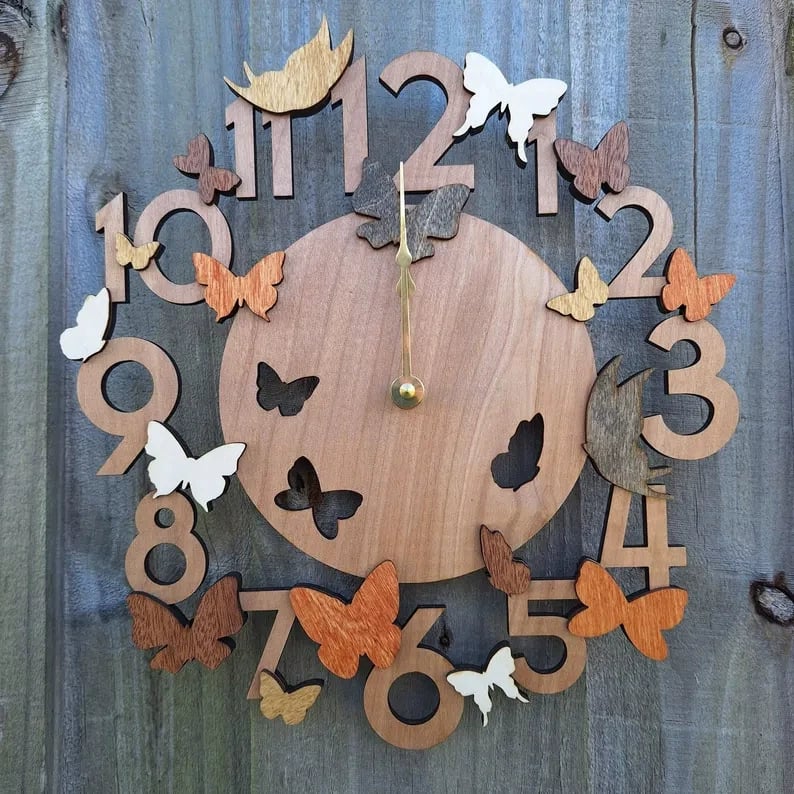 Vintage Sewing Machine Wooden Wall Clock