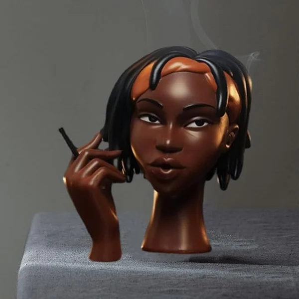 Head Incense Burner Black Woman