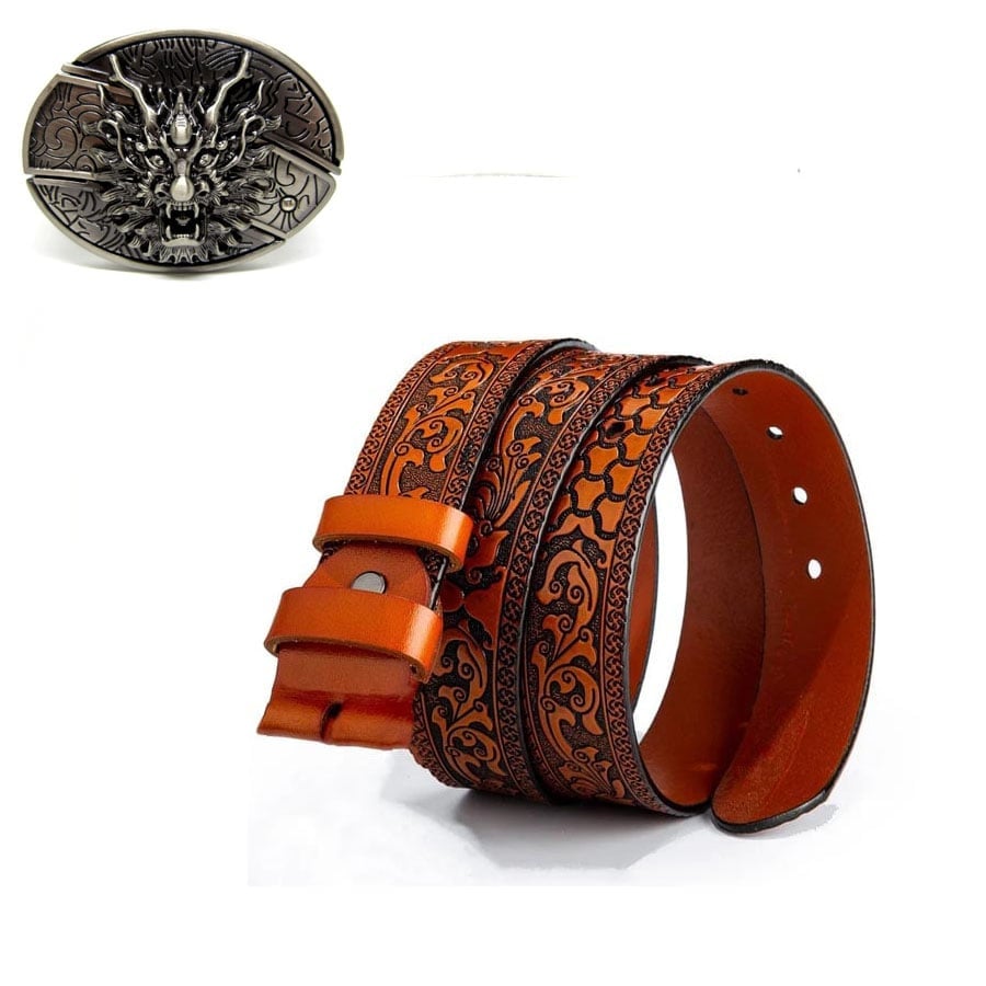 Fashion Punk Men's Genuine Leather Belt With Knife