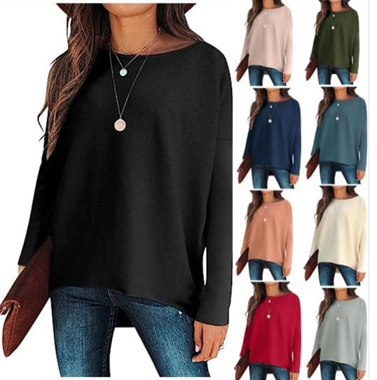 ✨Hot Sale 49% OFF⭐women's Irregular Oversized Dolman Sleeve Knitted Pullover