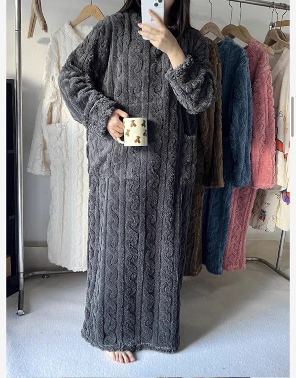 Coral Fleece Winter Long Nightdress