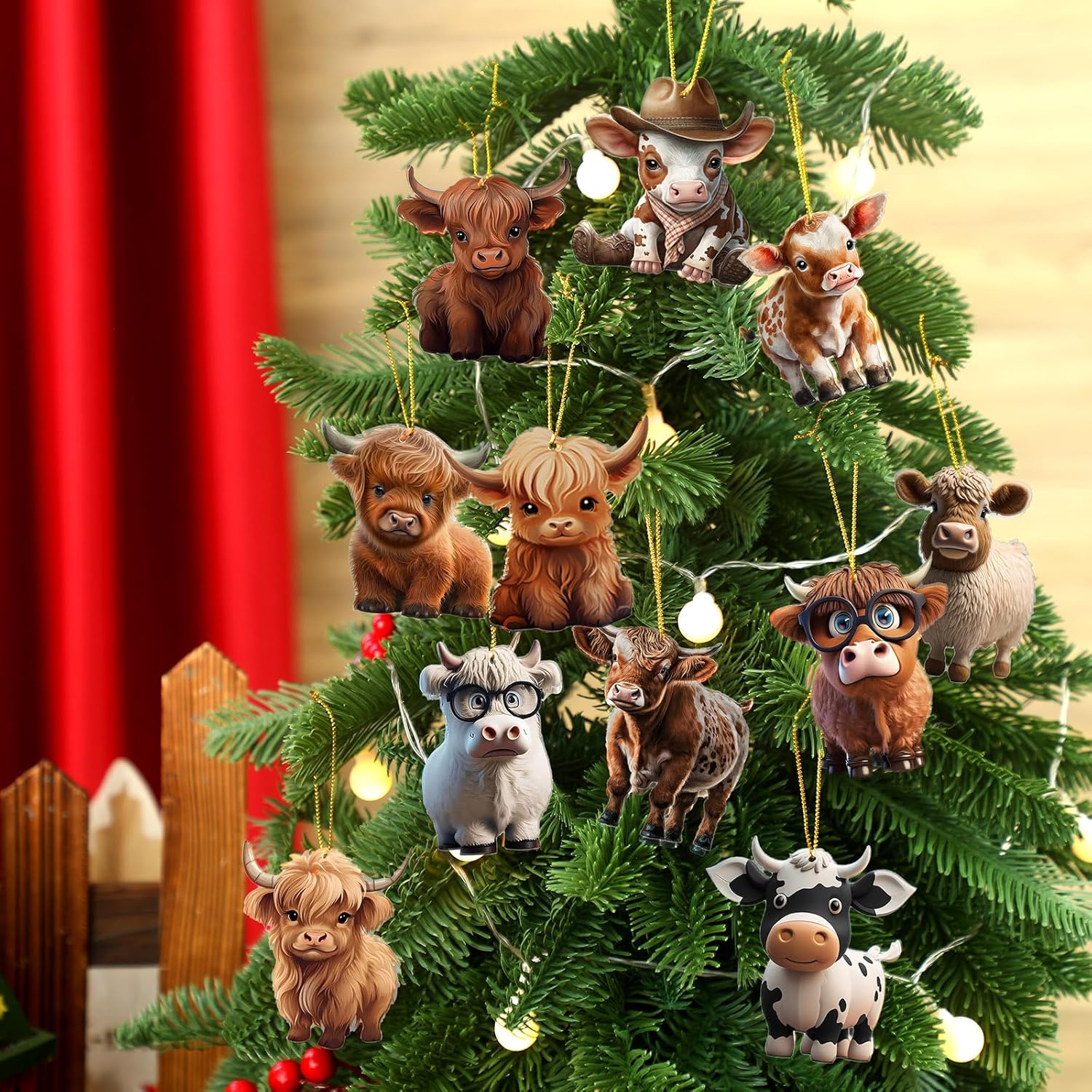 🐮🎄Cute Cow Christmas Ornaments