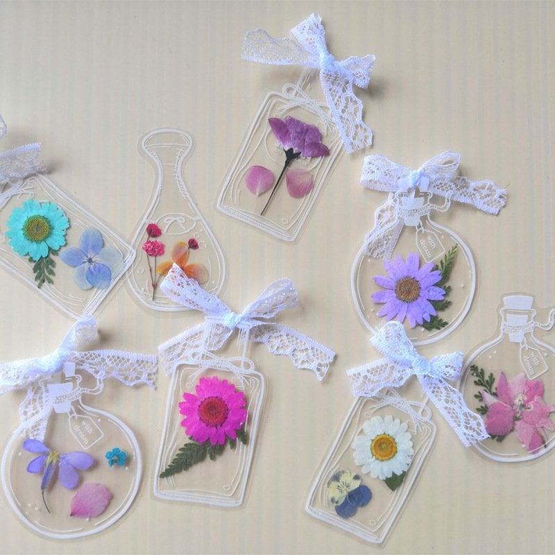 🔥 Free Dried Flower+Tweezers🌸Transparent Dried Flower Bookmarks-DIY Gifts Bookmarks