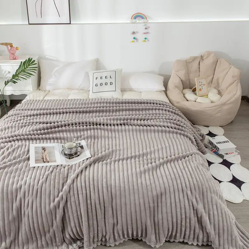 Double-sided Luxurious Faux Rabbit Fur Throw Blanket