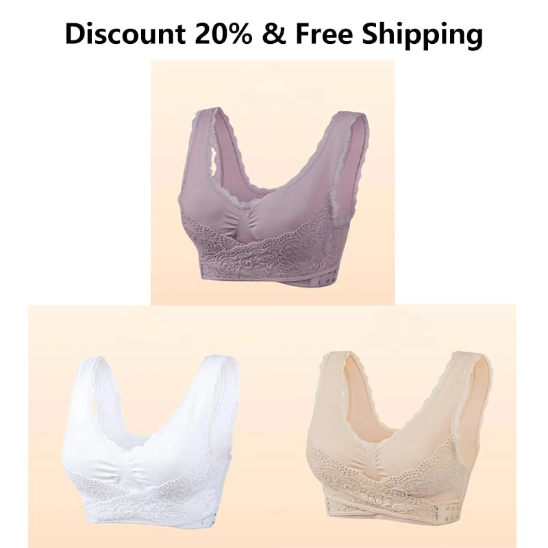 🌲Christmas Sale🔥Comfy Corset Bra Front Cross Side Buckle Lace Bras