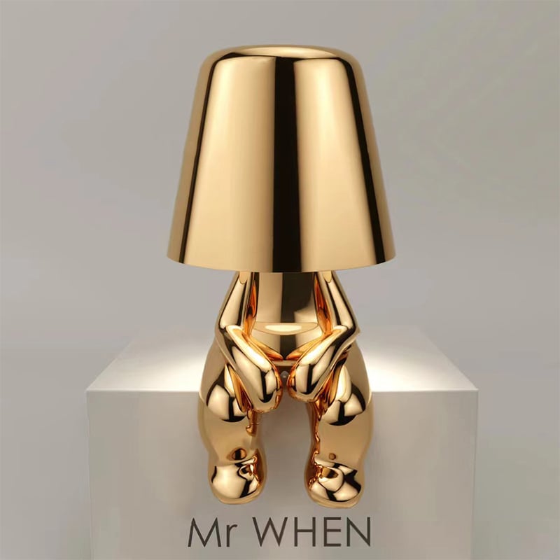 Metallic Chrome Figurine Table Lamp