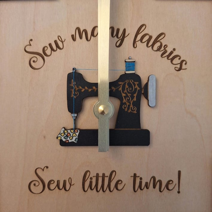 Vintage Sewing Machine Wooden Wall Clock