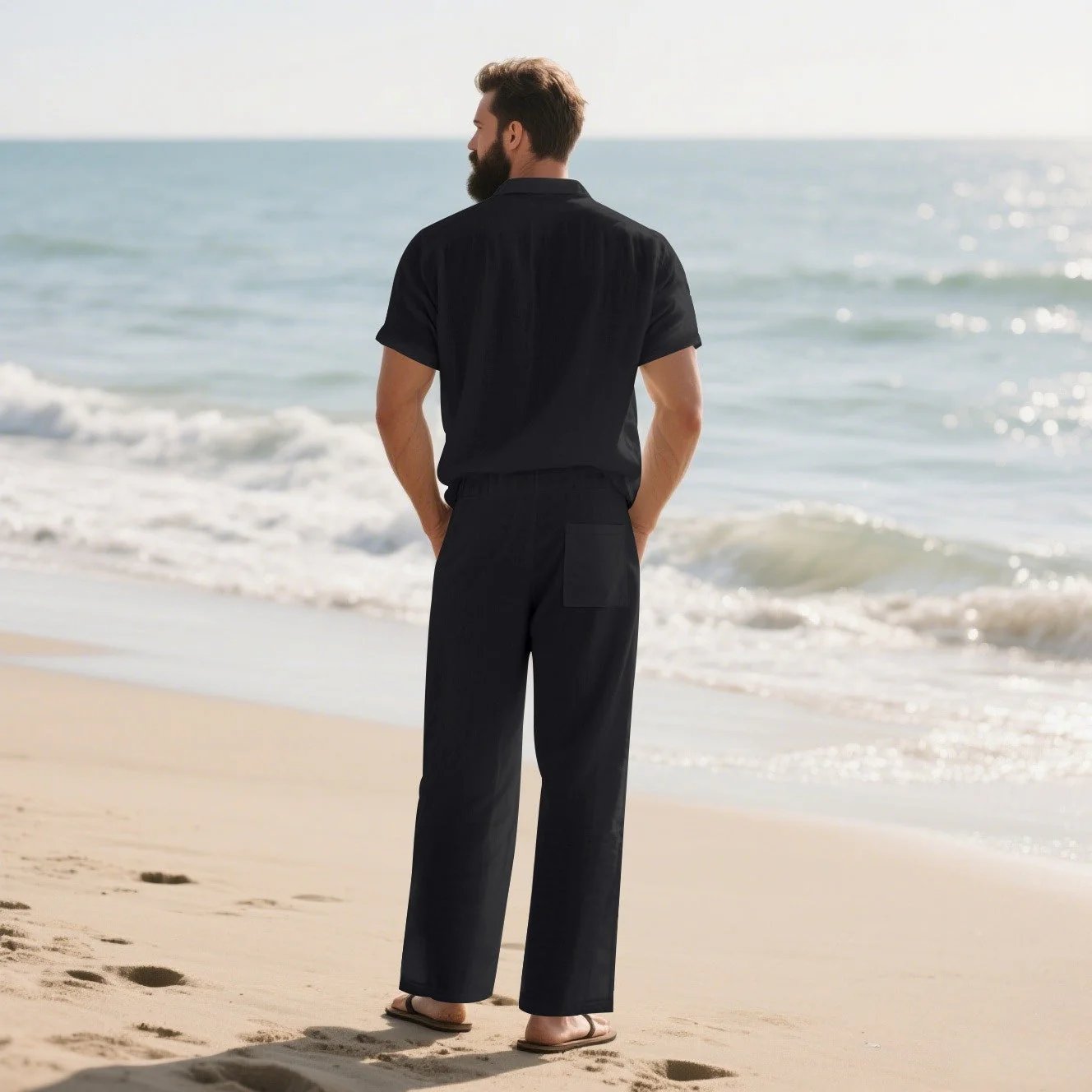 Men's Button-Down Shirt & Pants 2-Piece Set