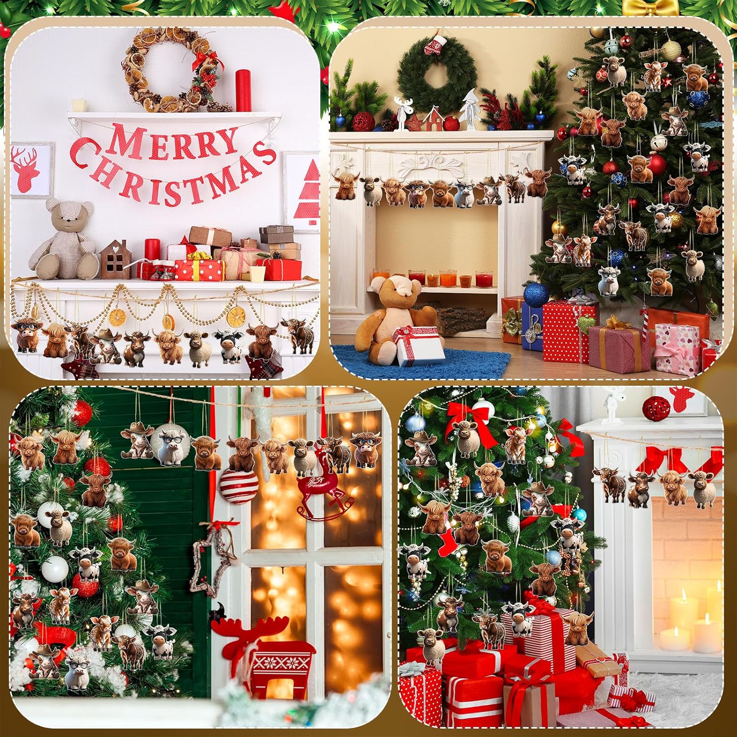 🐮🎄Cute Cow Christmas Ornaments