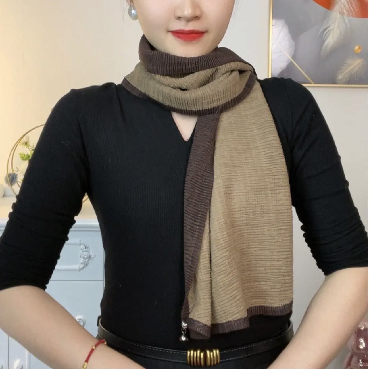 Happy Cotton Scarf" Versatile Double-Sided Magnetic Clasp Silk Scarf——✨(Buy 2 free shipping)✨