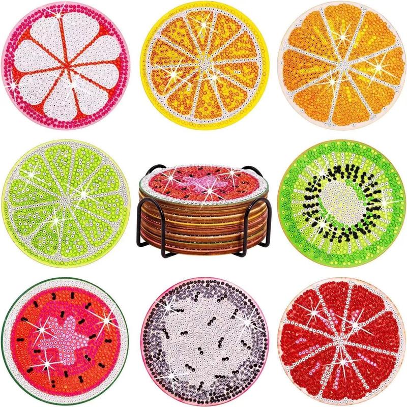 💥LAST DAY SALE 49% OFF-Artificial Diamond Art Coaster, 8 Counts/set