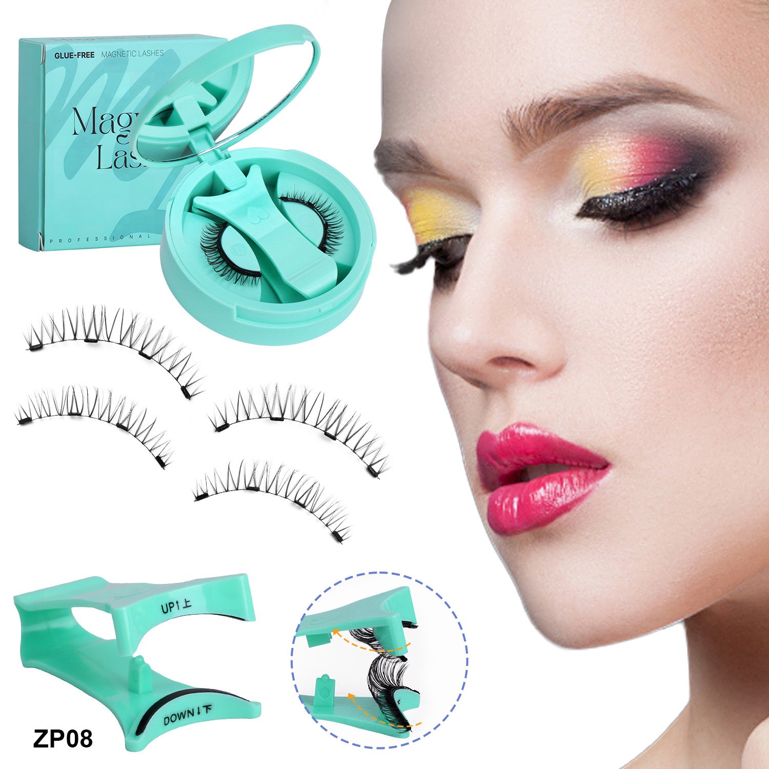 Reusable Magnetic Eyelashes with Applicator