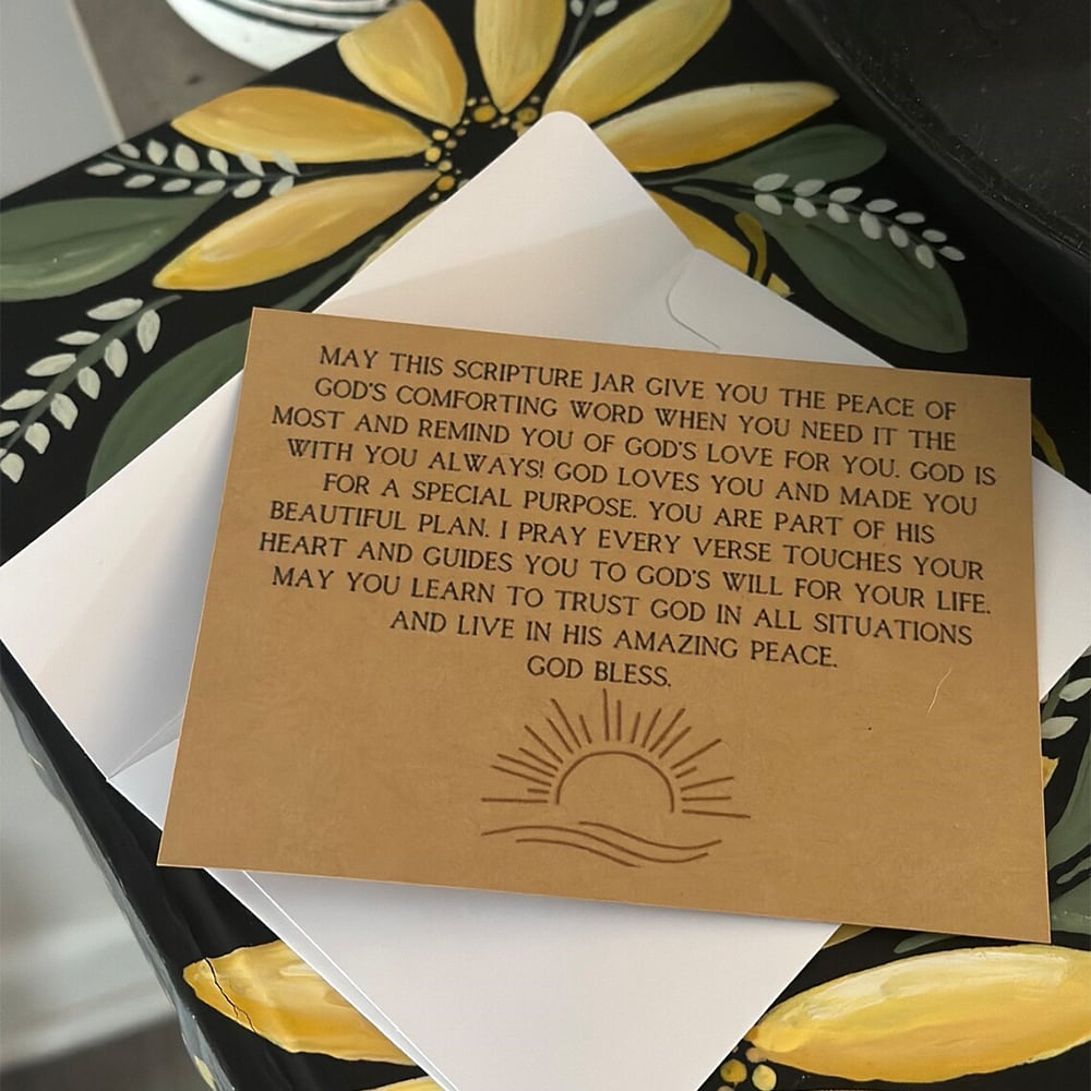 Handmade 90 Day Bible Verses Jar (Comes With Christian Gift Box)