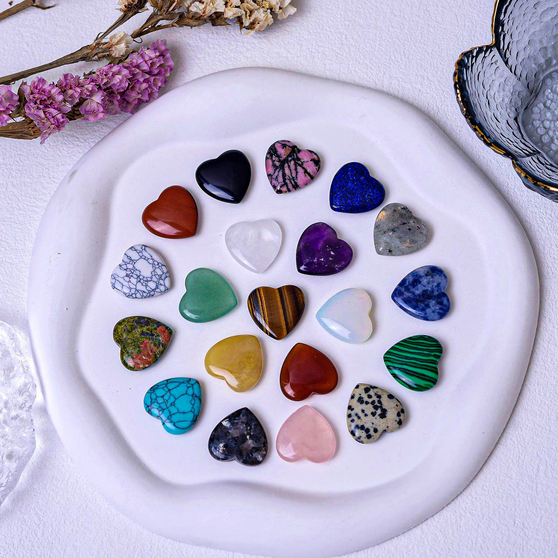 Colorful Heart-Shaped Gemstones