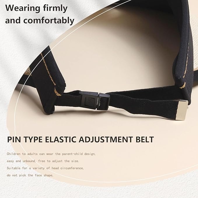 Sun hat with fan, hollow top, large brim, three-level adjustable