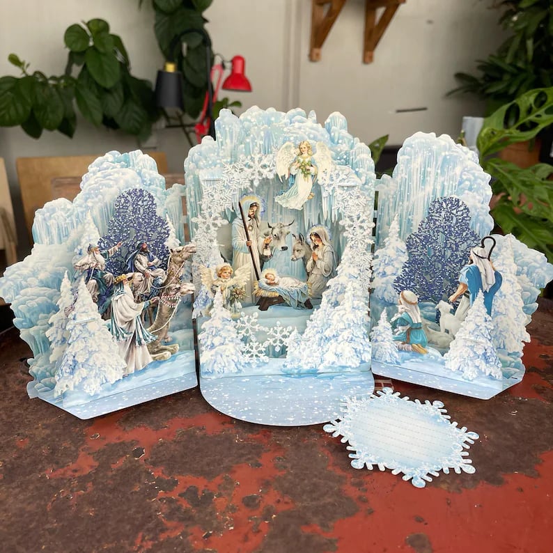 🔥LAST DAY 50% OFF🎄✨Christmas Birth Scene Greeting 3D Card