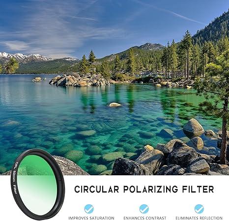 52mm Clip-0n CPL Phone CameraLens Filter Kit, Circular PolarizerPolarizing Filter Compatible with Mostcell phones