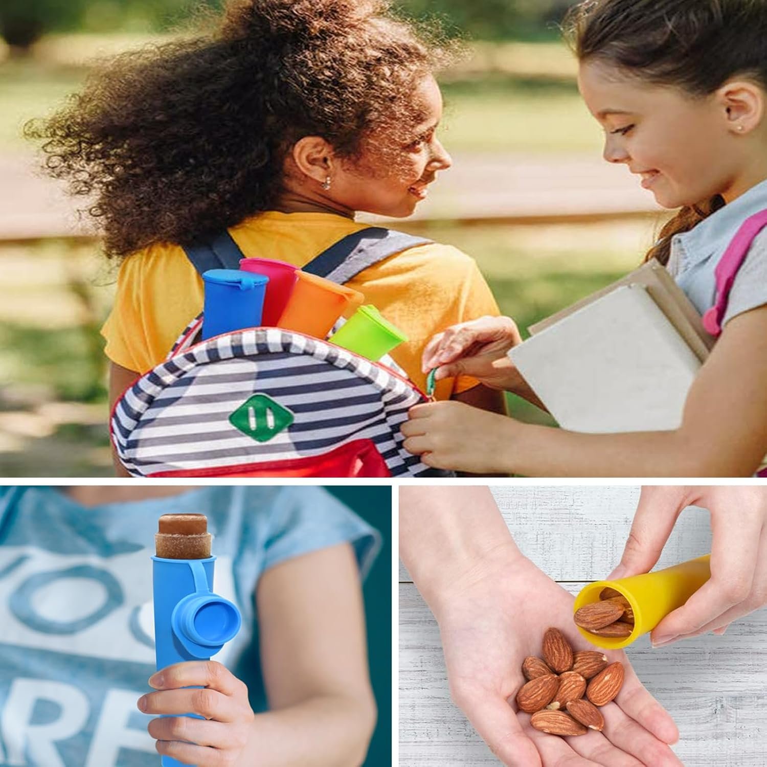 Silicone Ice Popsicle Molds With Lids-Pack of 6