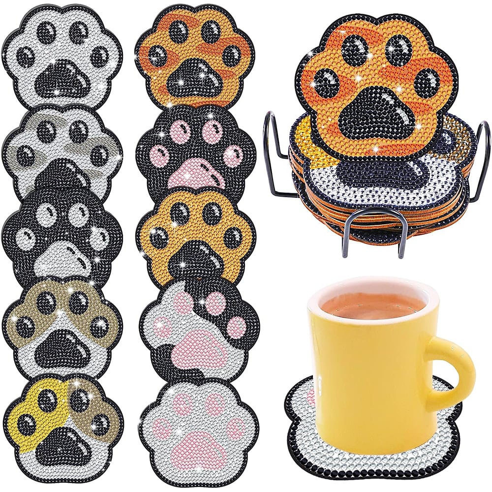 💥LAST DAY SALE 49% OFF-Artificial Diamond Art Coaster, 8 Counts/set