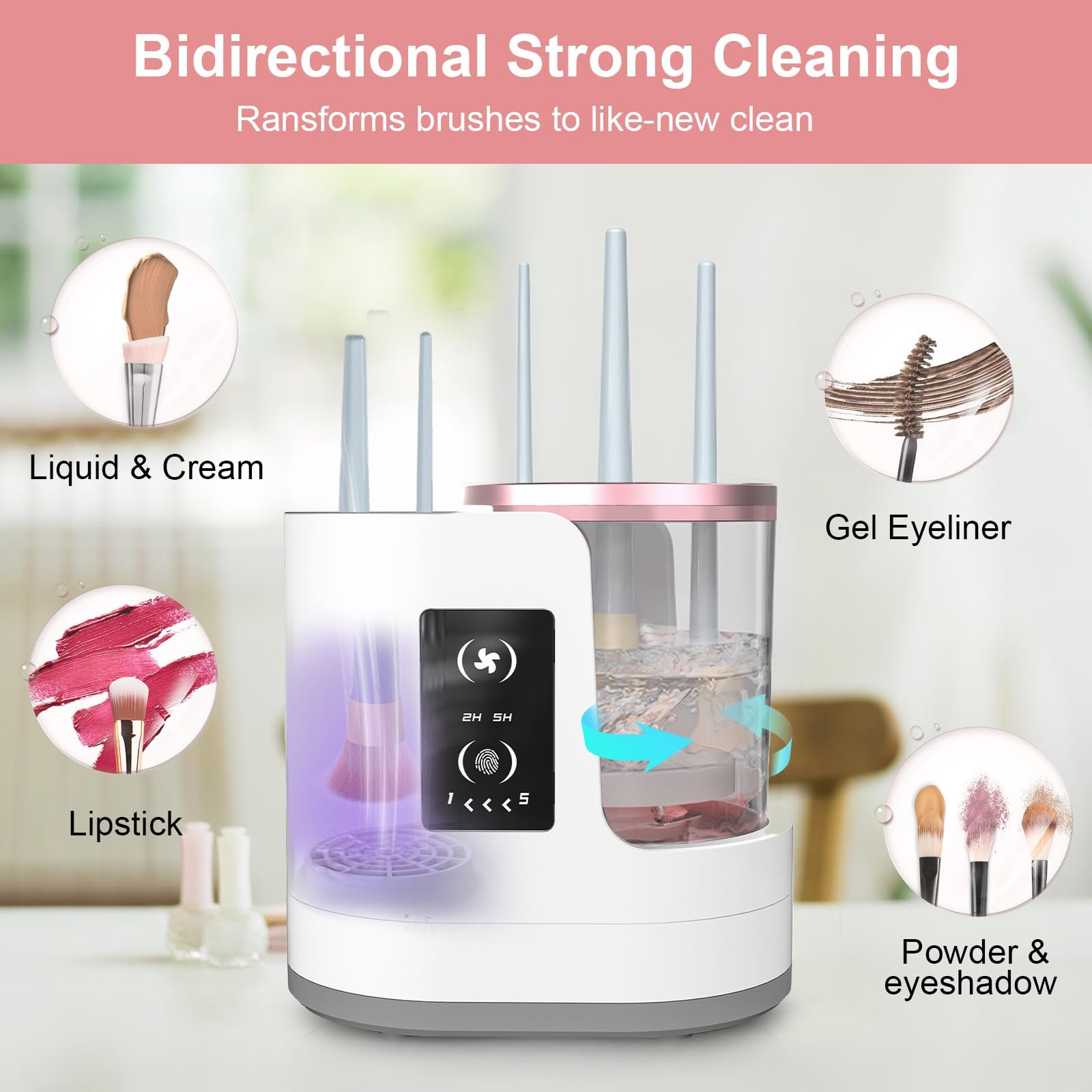 All-In-One Machine For Cleaning And Drying Cosmetic Brushes