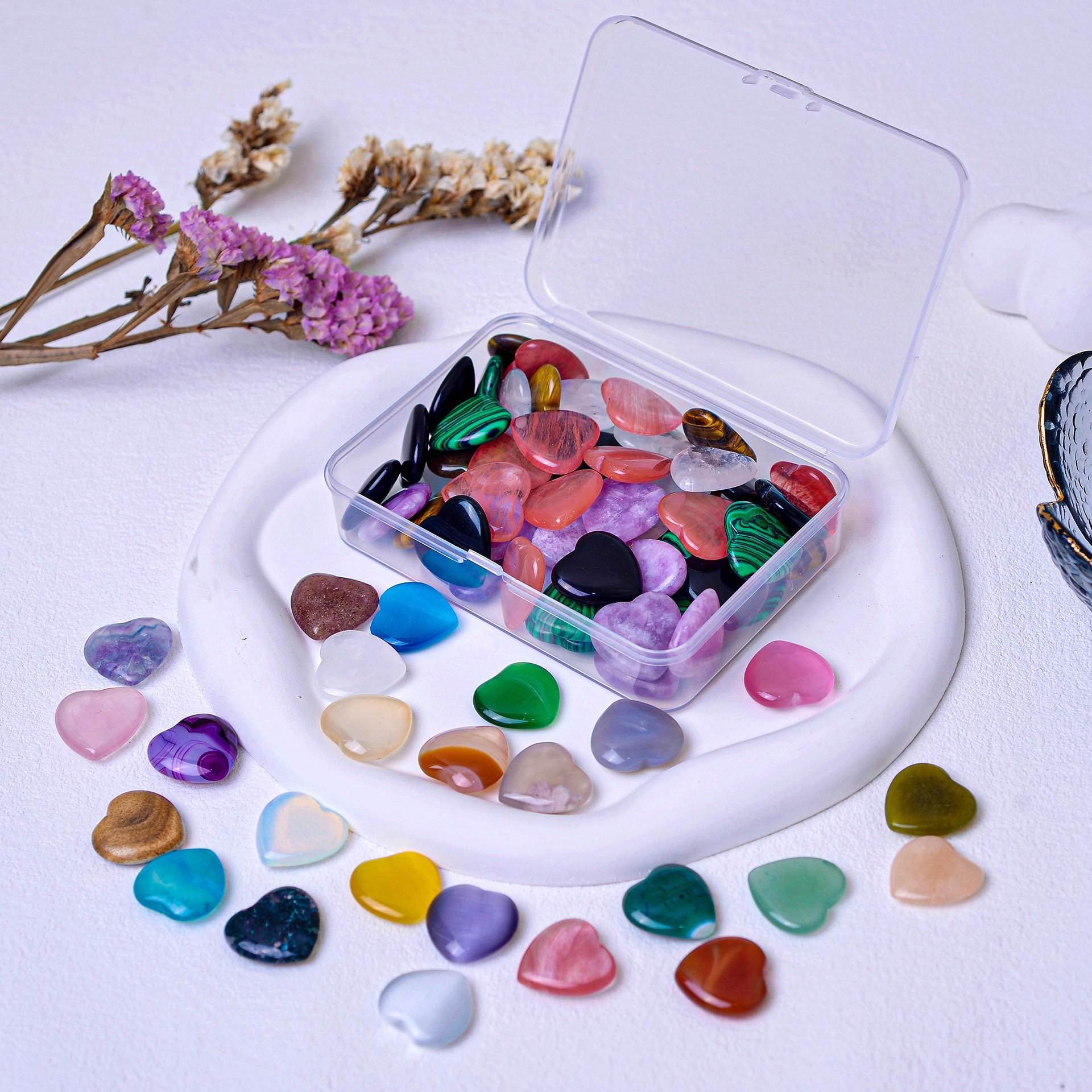 Colorful Heart-Shaped Gemstones