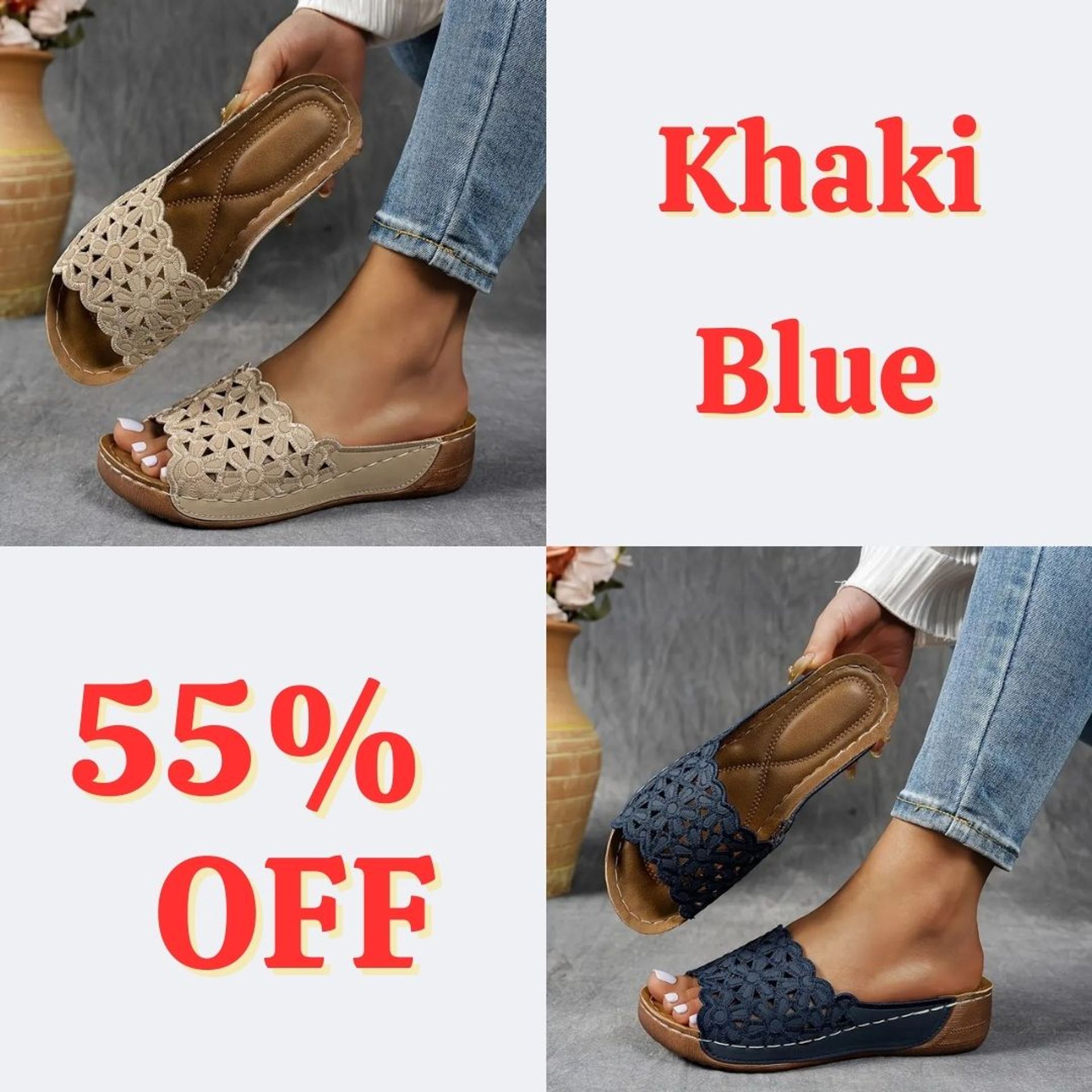 💥Hot Special Discount 70% OFF💥Breathable orthopedic open-toe slippers for women, with soft cushioning. Arch support